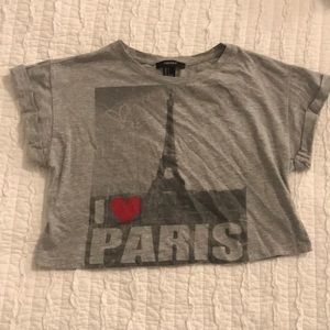 Cropped “I love Paris” T-shirt